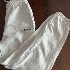 White sweat /track pants XS